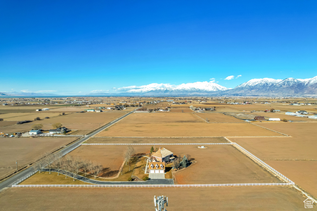 Bird\'s eye view featuring a rural view and a mountain view