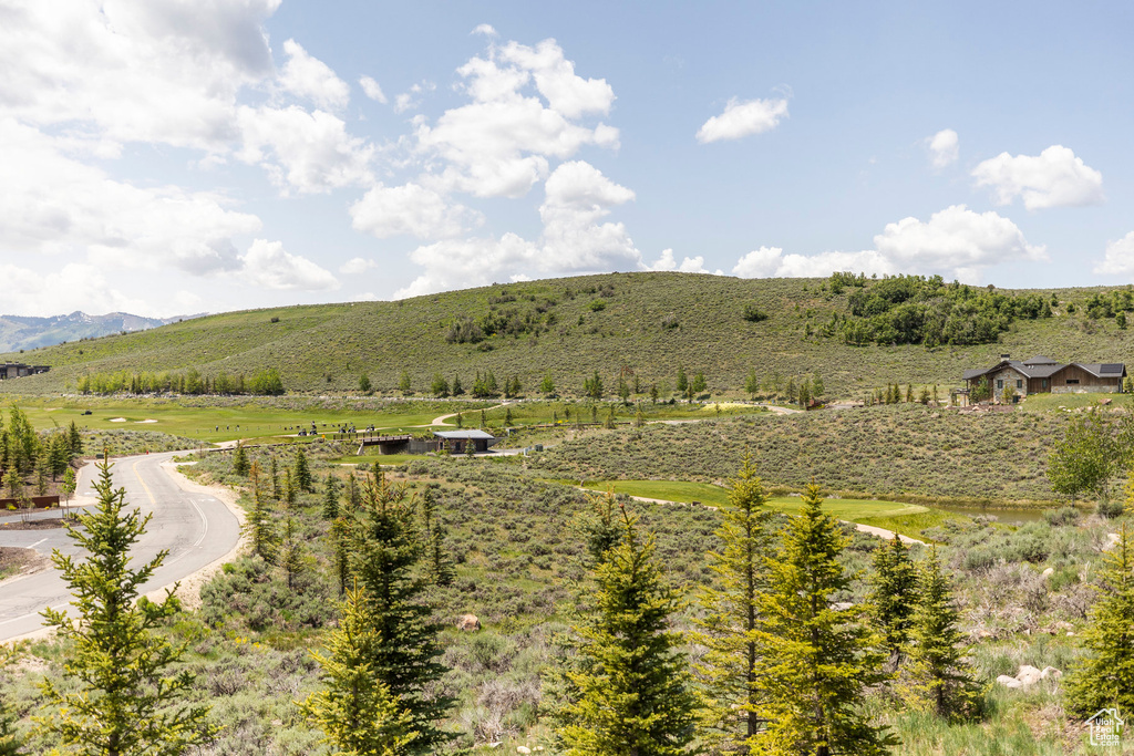 Mountain view with rural landscape