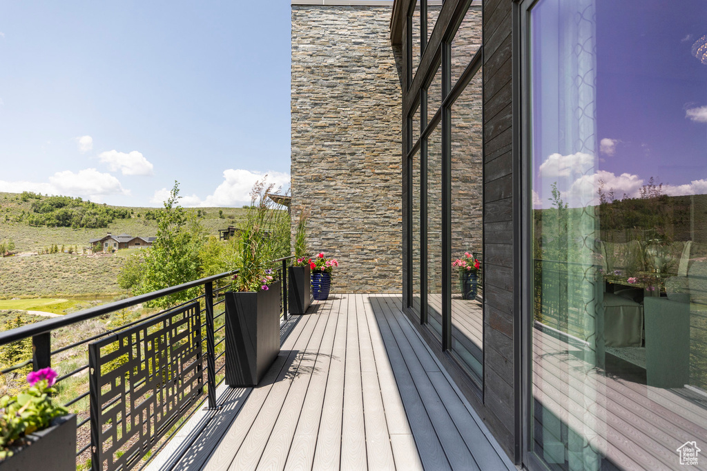 View of wooden deck