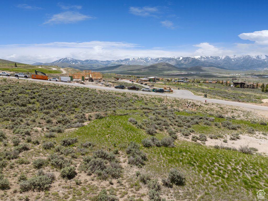 Mountain view with rural landscape