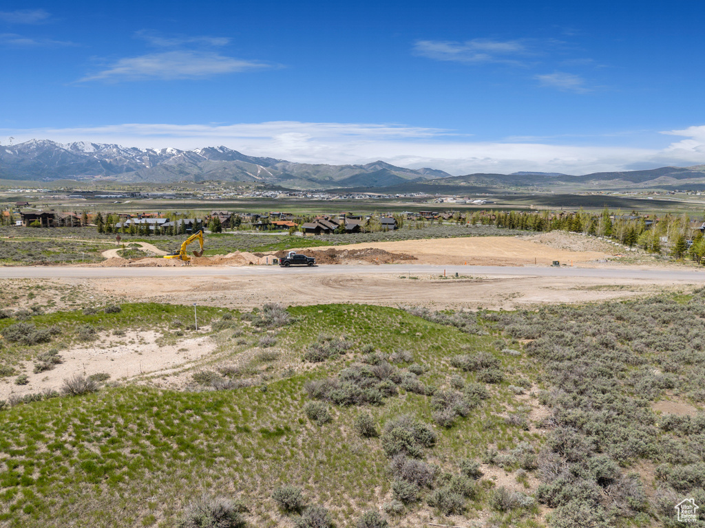 View of mountain background with rural landscape