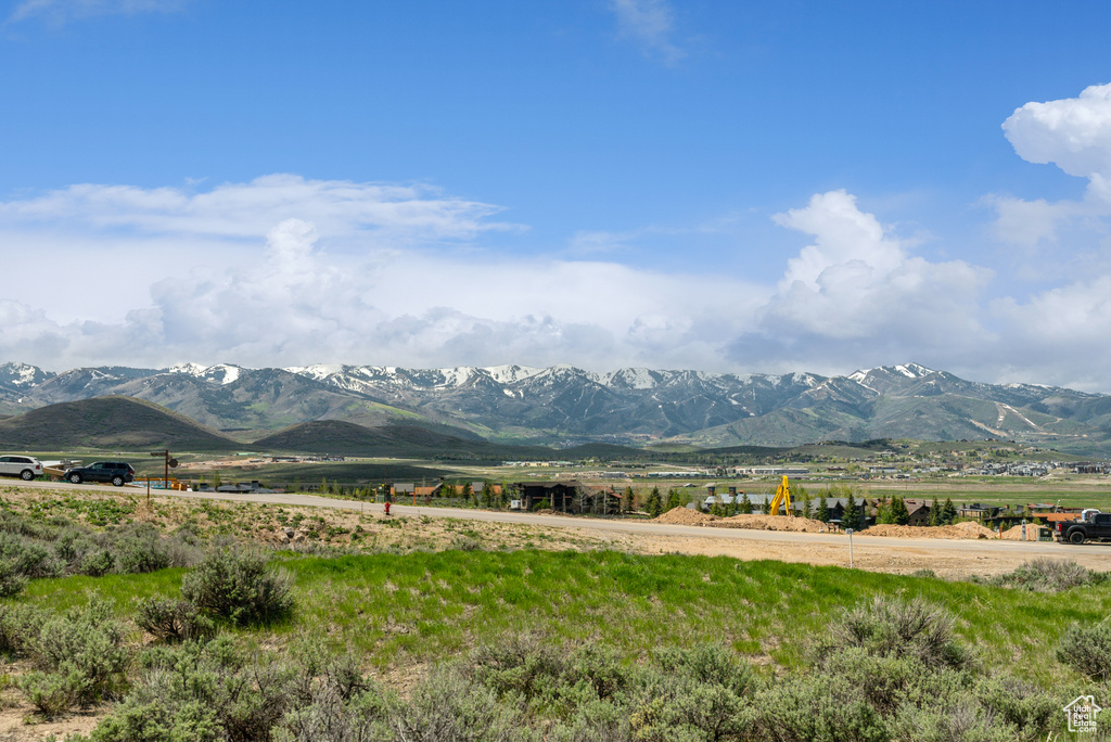 Mountain view with rural landscape