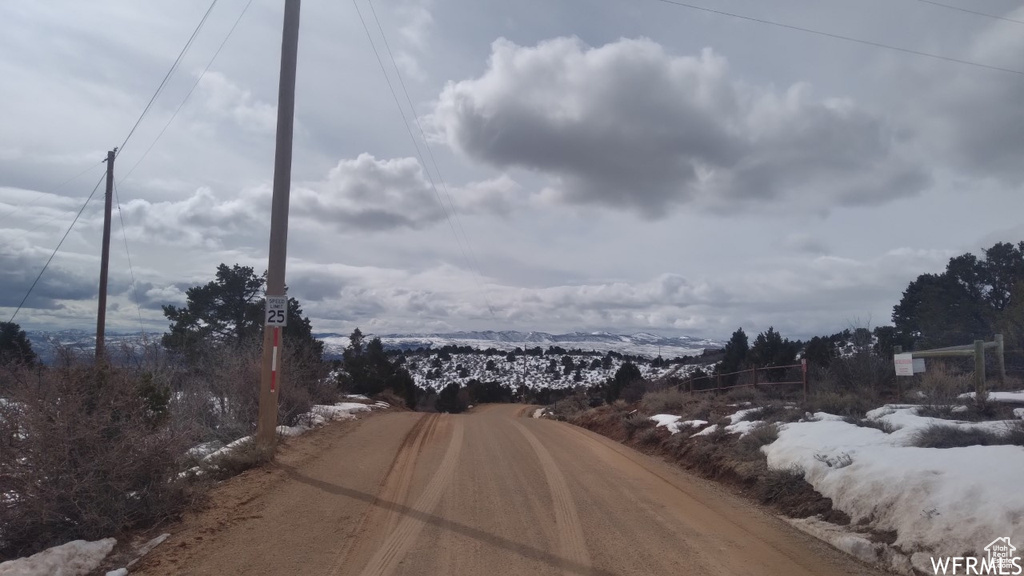 View of road with a mountain view