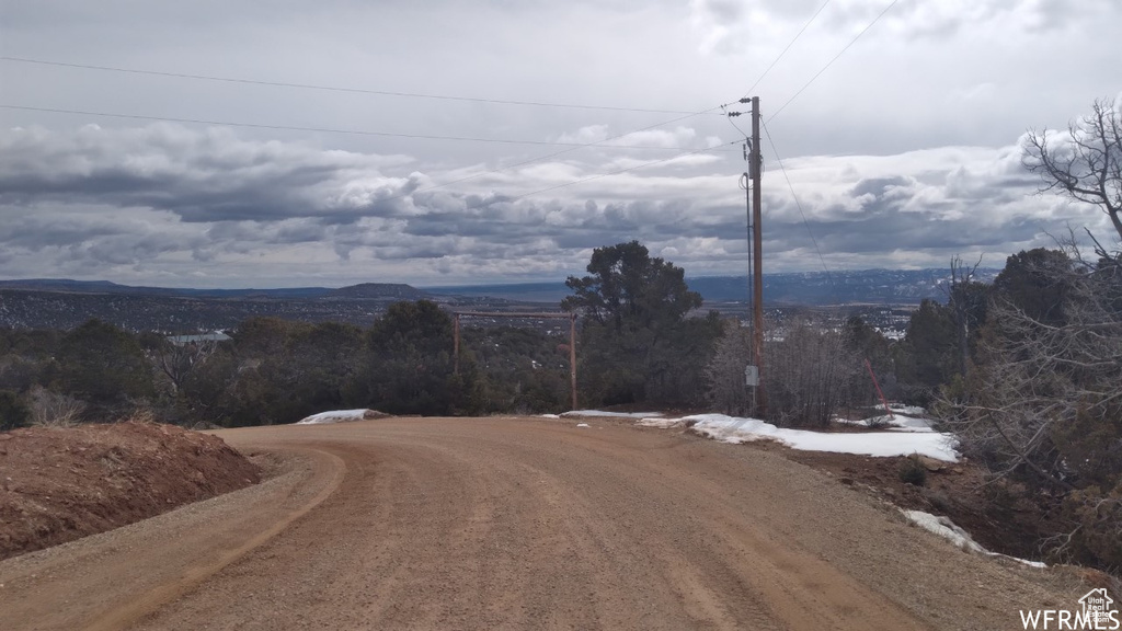 View of street with a mountain view