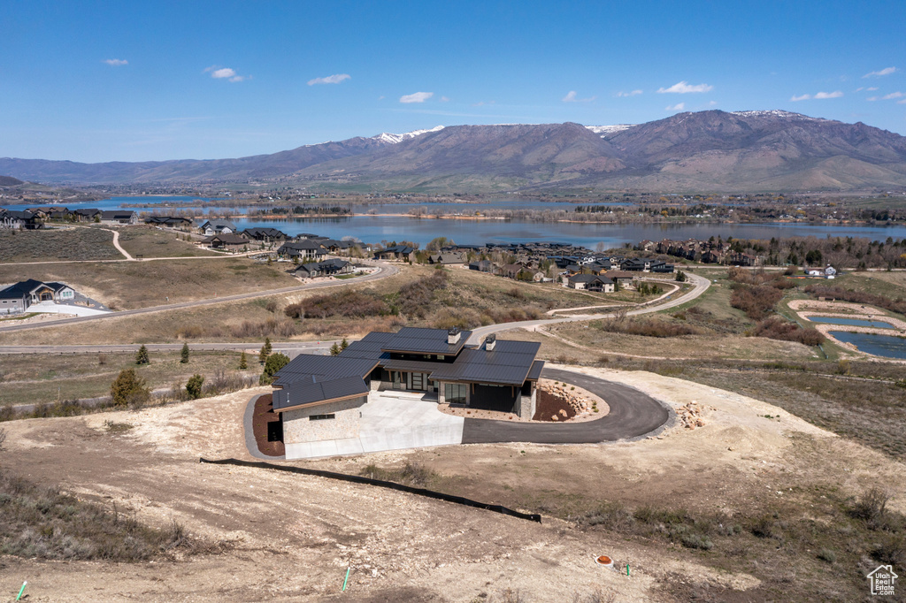 View of mountain feature with a water view