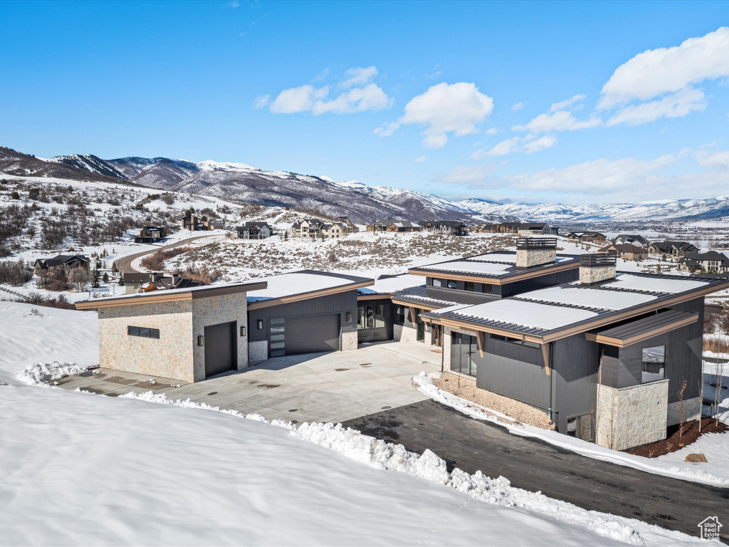 Exterior space with a mountain view