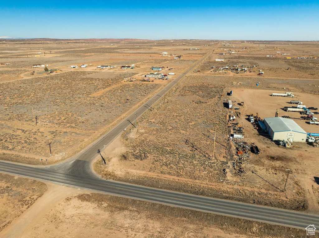 Aerial view with a desert view and a rural view