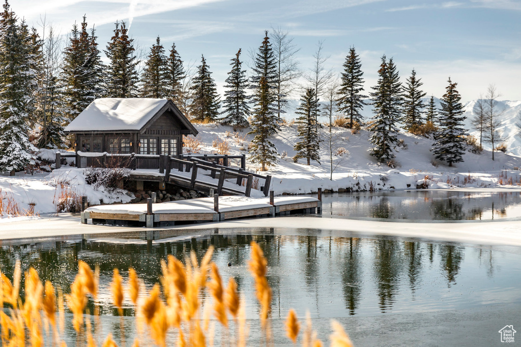 Dock featuring a water view