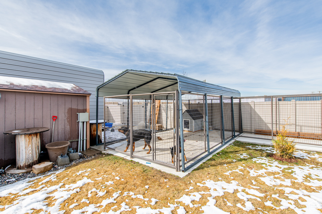 View of outbuilding with an outdoor structure and an exterior structure