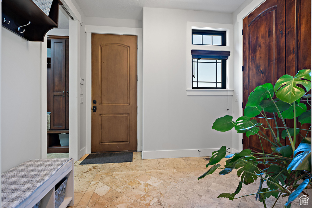 Entryway with baseboards
