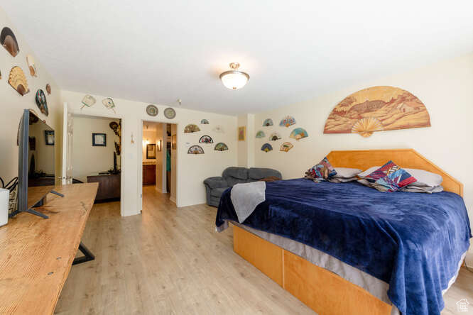 Bedroom featuring light wood finished floors