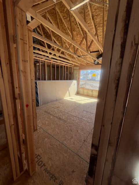 Misc room with lofted ceiling