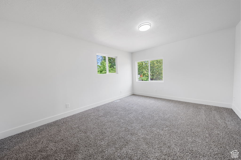 Unfurnished room with carpet
