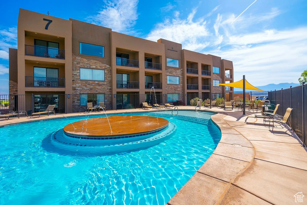 Pool with fence