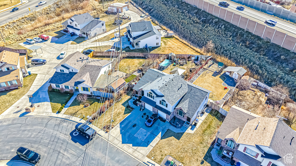 Drone / aerial view with a residential view