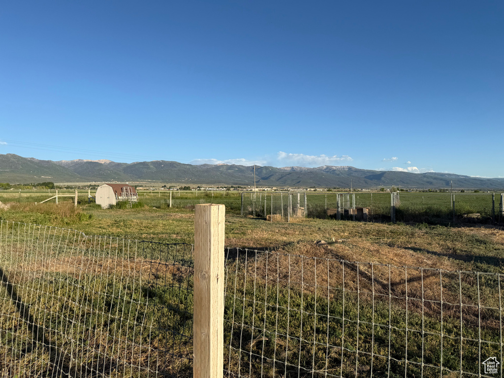 Mountain view with rural landscape