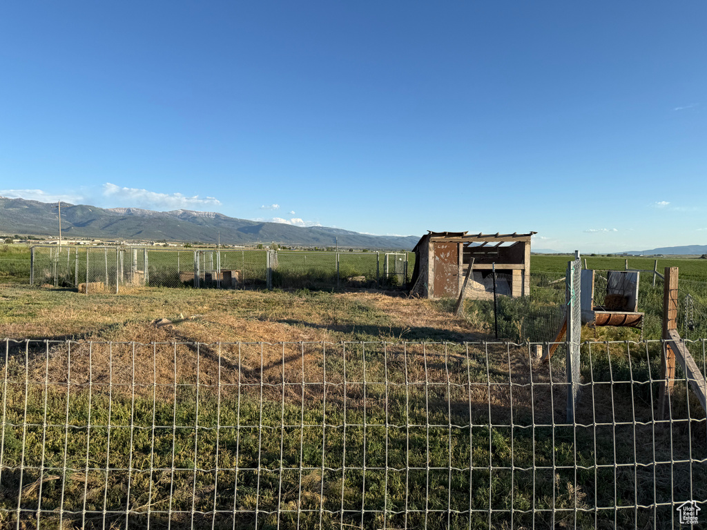 Mountain view with rural landscape