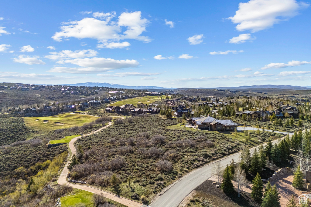 Bird's eye view with a mountain view and a residential view