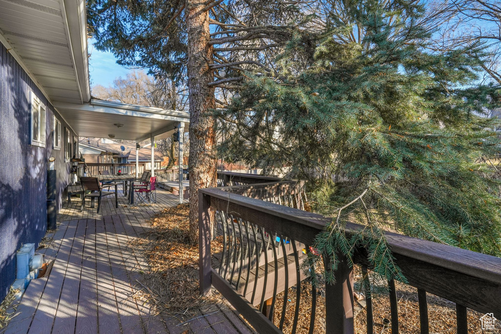 View of wooden deck