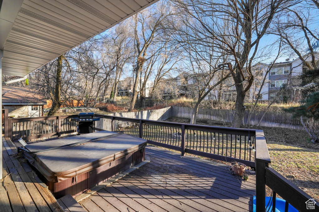 Wooden terrace with fence