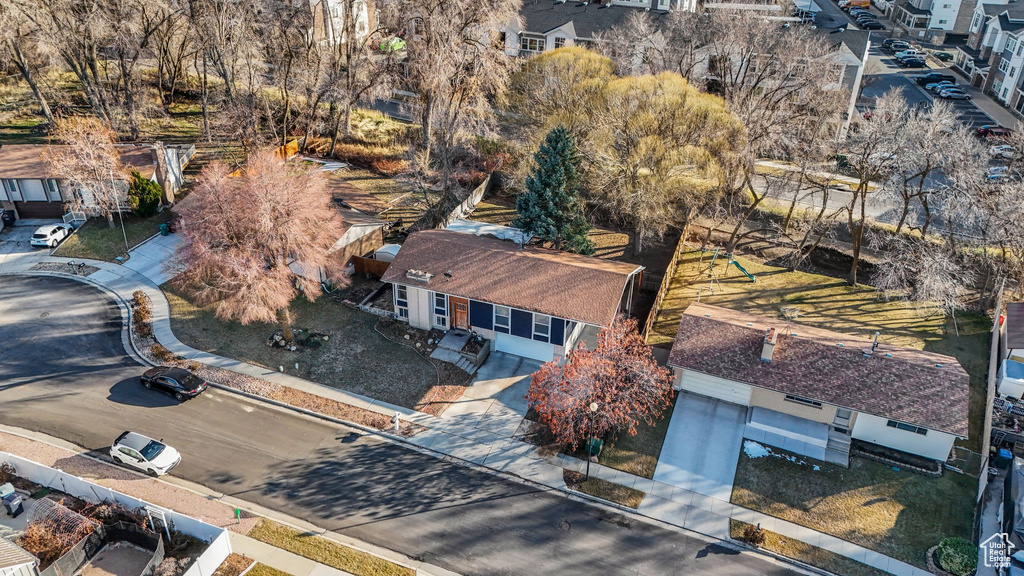 Aerial view with a residential view