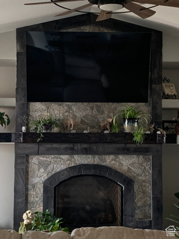 Room details featuring a fireplace