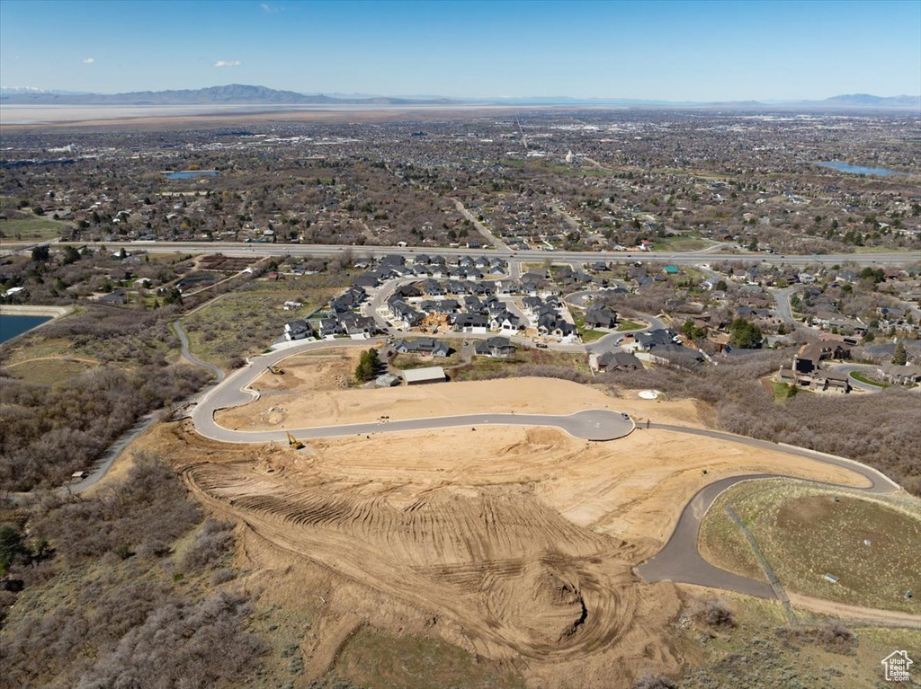 Drone / aerial view with a mountain view
