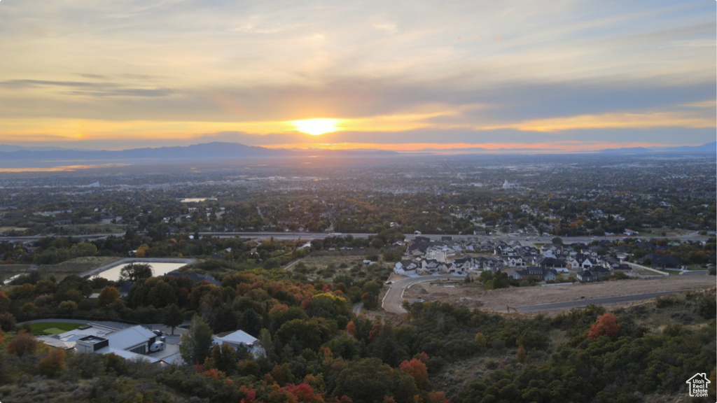 View of aerial view at dusk
