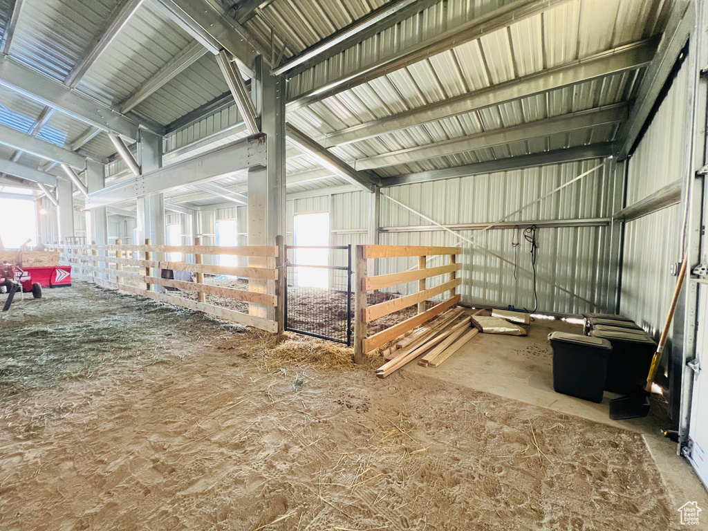 View of horse barn