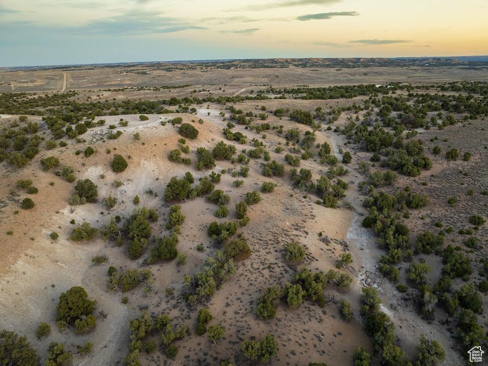 Aerial view at dusk with a rural view and a desert view