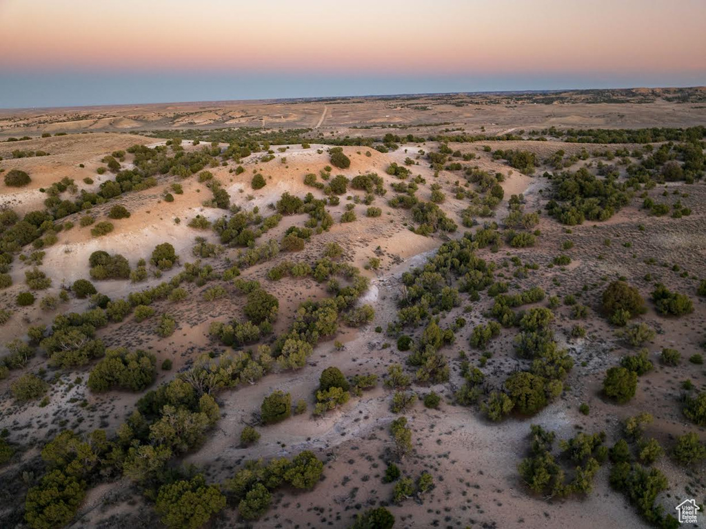 Birds eye view of property with a rural view and a desert view