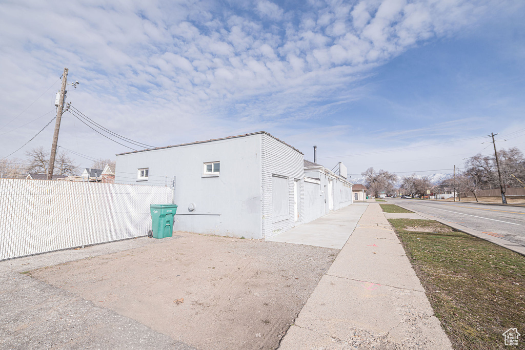 Exterior space featuring fence