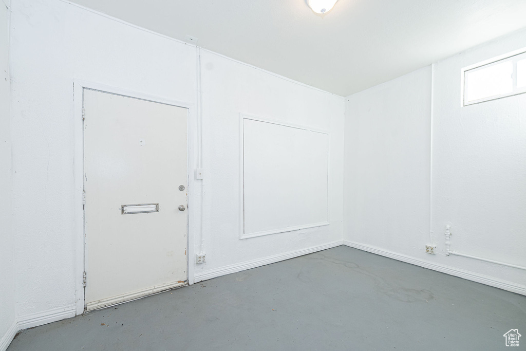 Empty room with finished concrete floors