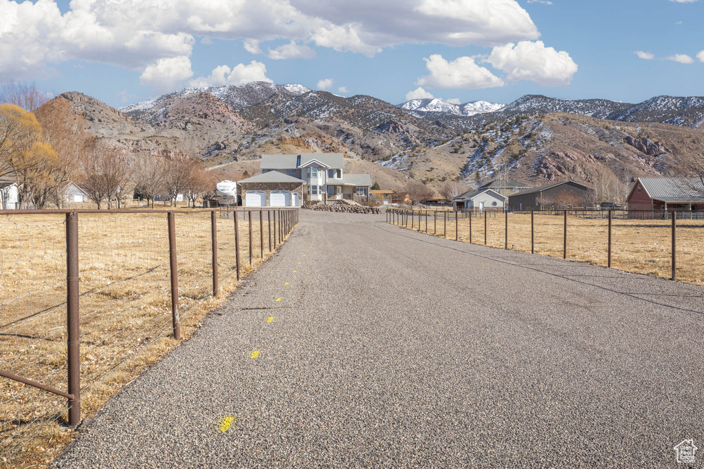 View of street featuring a mountain view