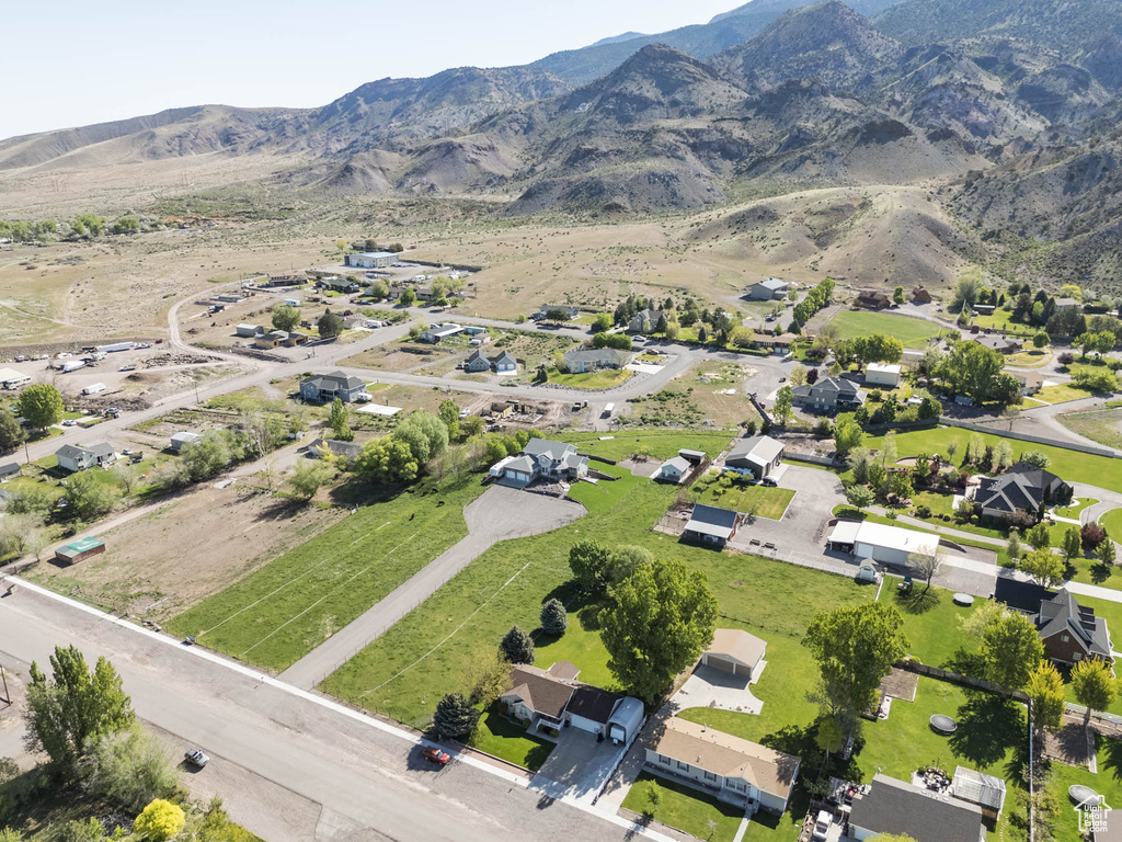 Bird's eye view of a mountain backdrop