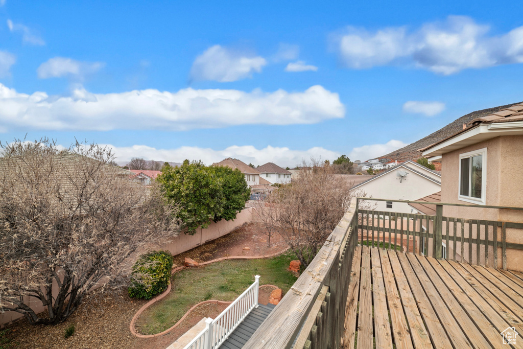 Deck with a residential view