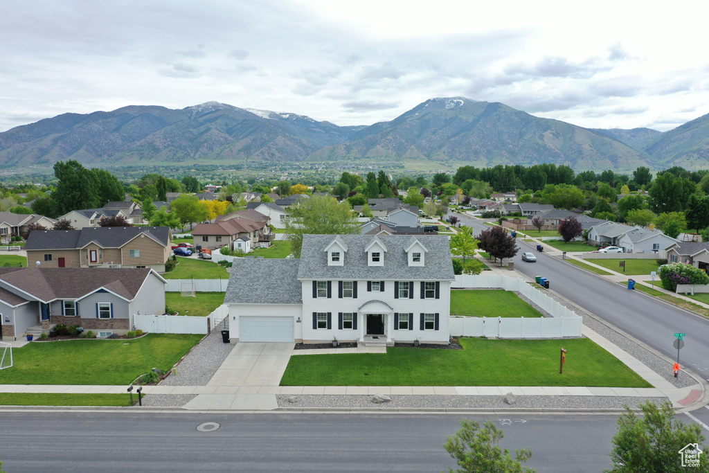Mountain view featuring nearby suburban area
