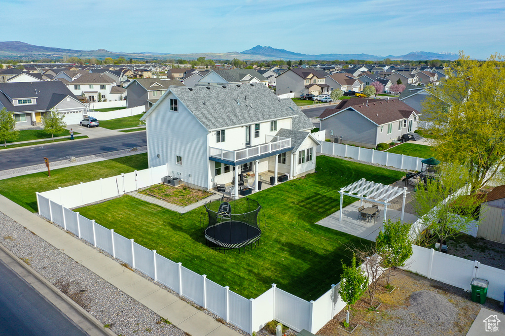 Aerial view with a mountain view and a residential view