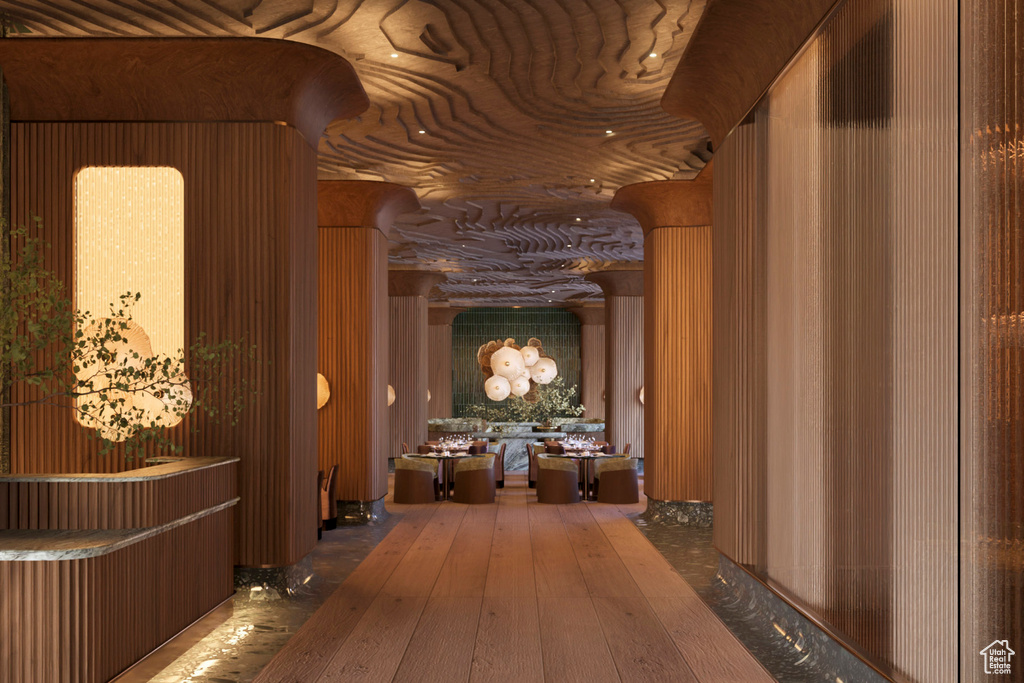 Hallway featuring hardwood / wood-style flooring