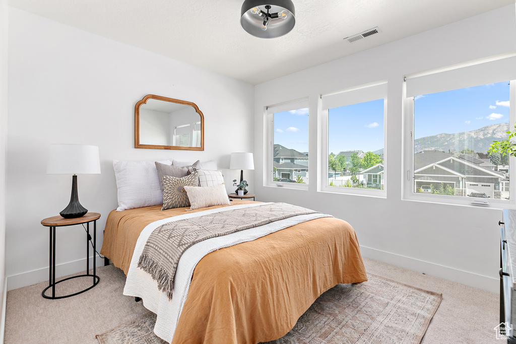 Bedroom with carpet and baseboards