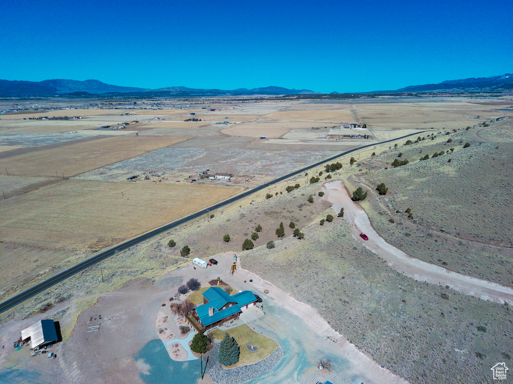 Bird's eye view with a rural view and a mountain view