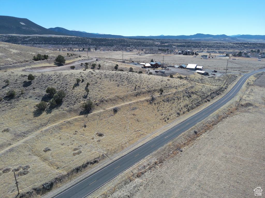 Aerial view with a rural view and a mountain view