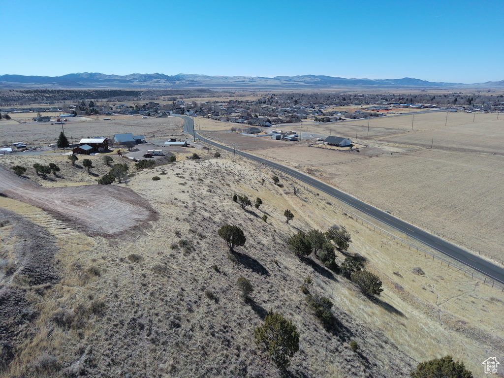 Bird's eye view featuring a mountain view and a rural view