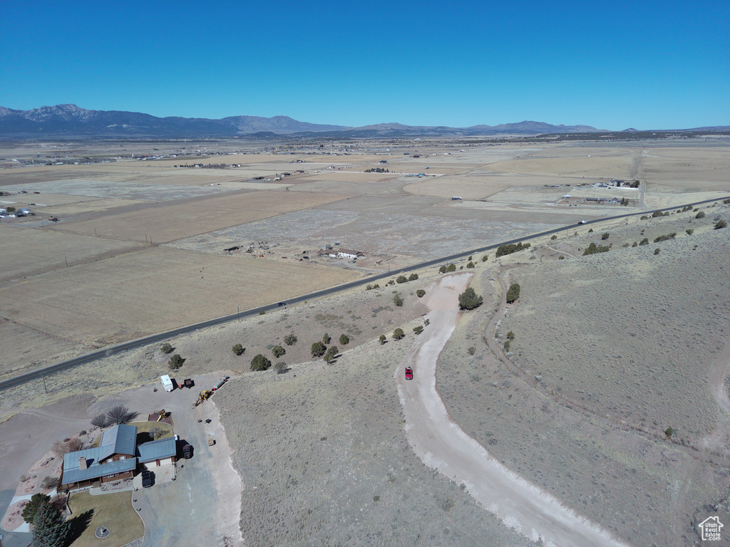 Bird's eye view with a mountain view