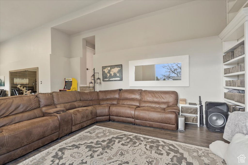 Living area featuring wood finished floors