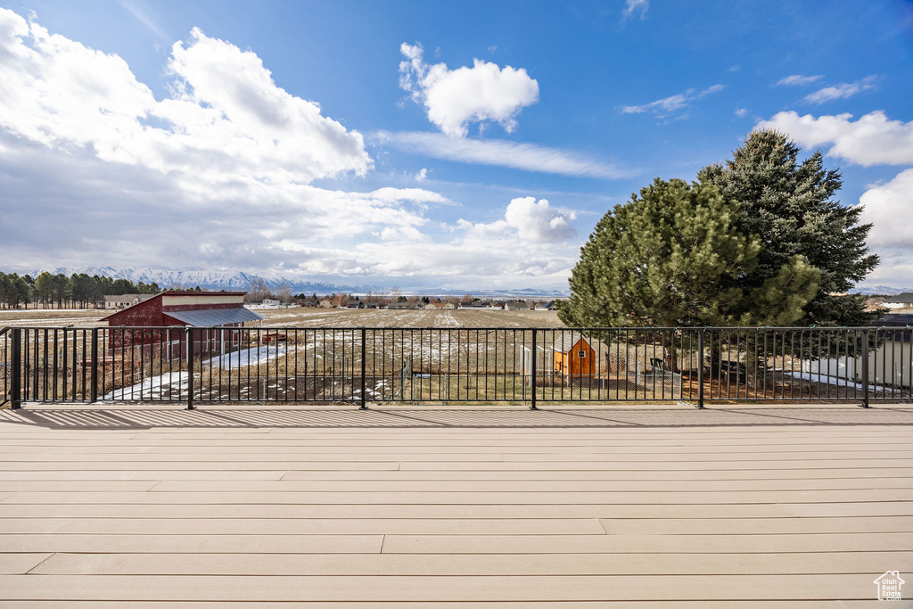 Wooden deck with fence