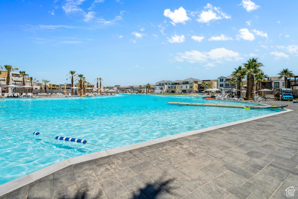 Pool featuring a residential view