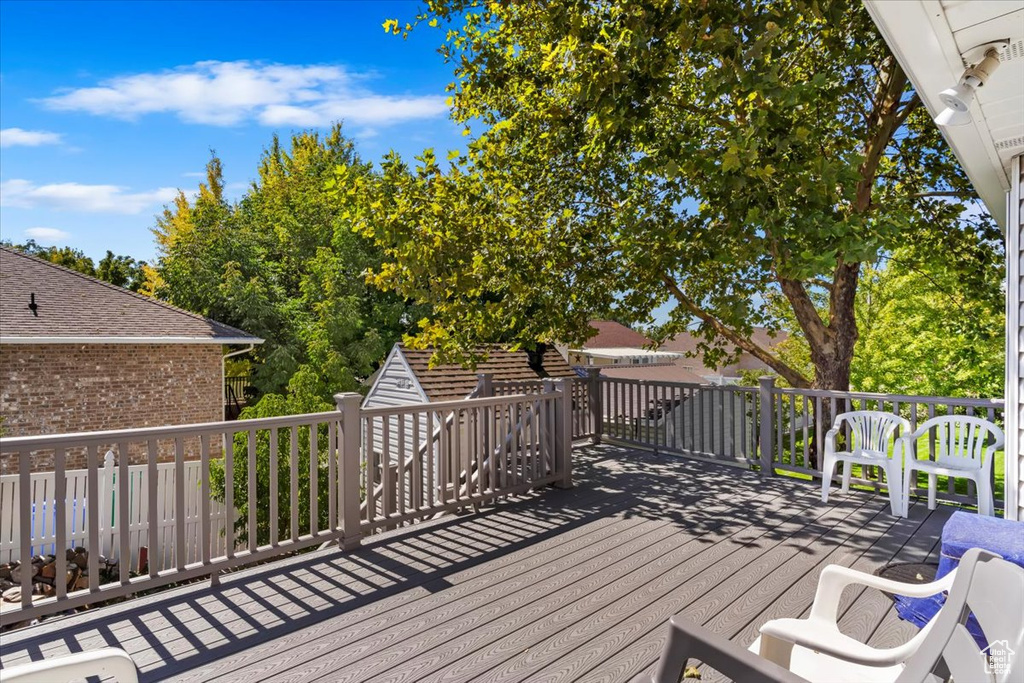 View of wooden deck