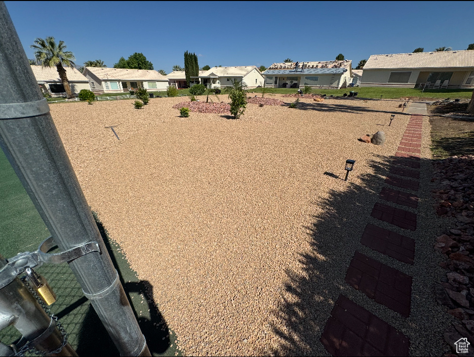 View of yard with a residential view