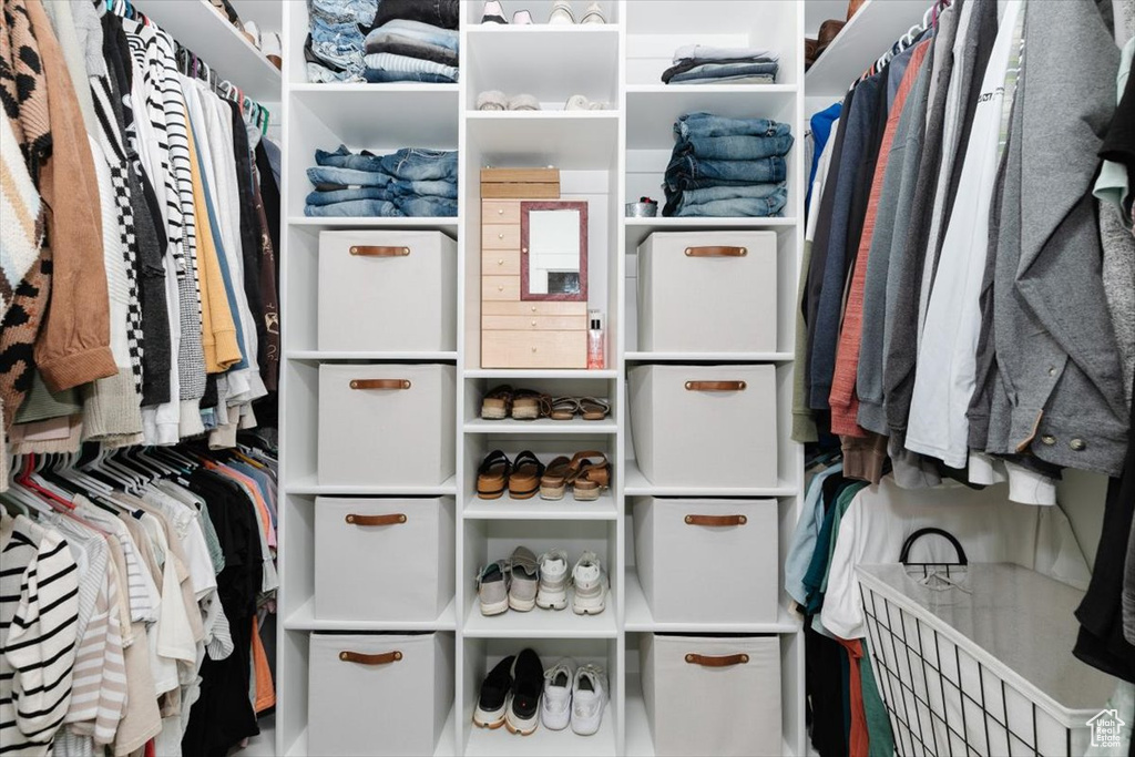 View of walk in closet